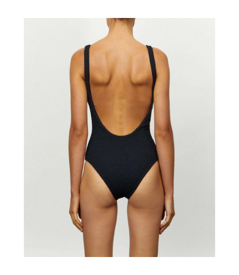 The Backless One Piece - “Crimped Black”. One piece swimwear 