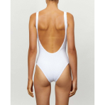 The Backless One Piece - “Crimped White”. One piece swimwear 