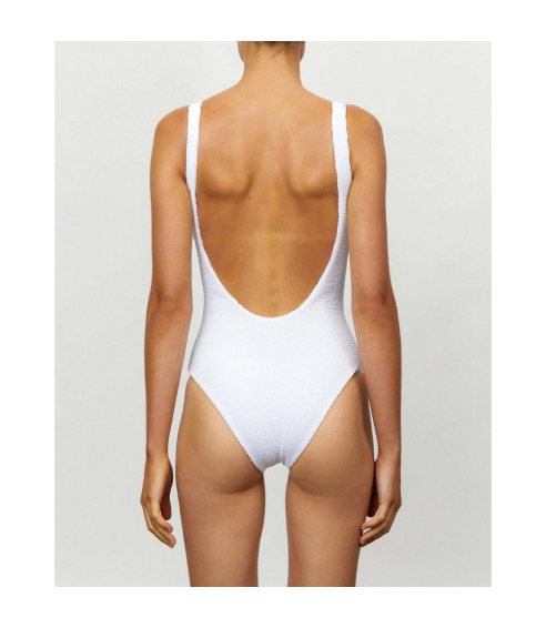 The Backless One Piece - “Crimped White”. One piece swimwear 