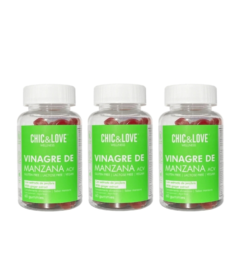 "Vinagre De Manzana ACV" vitamin pack of 3. Digestive enzymes