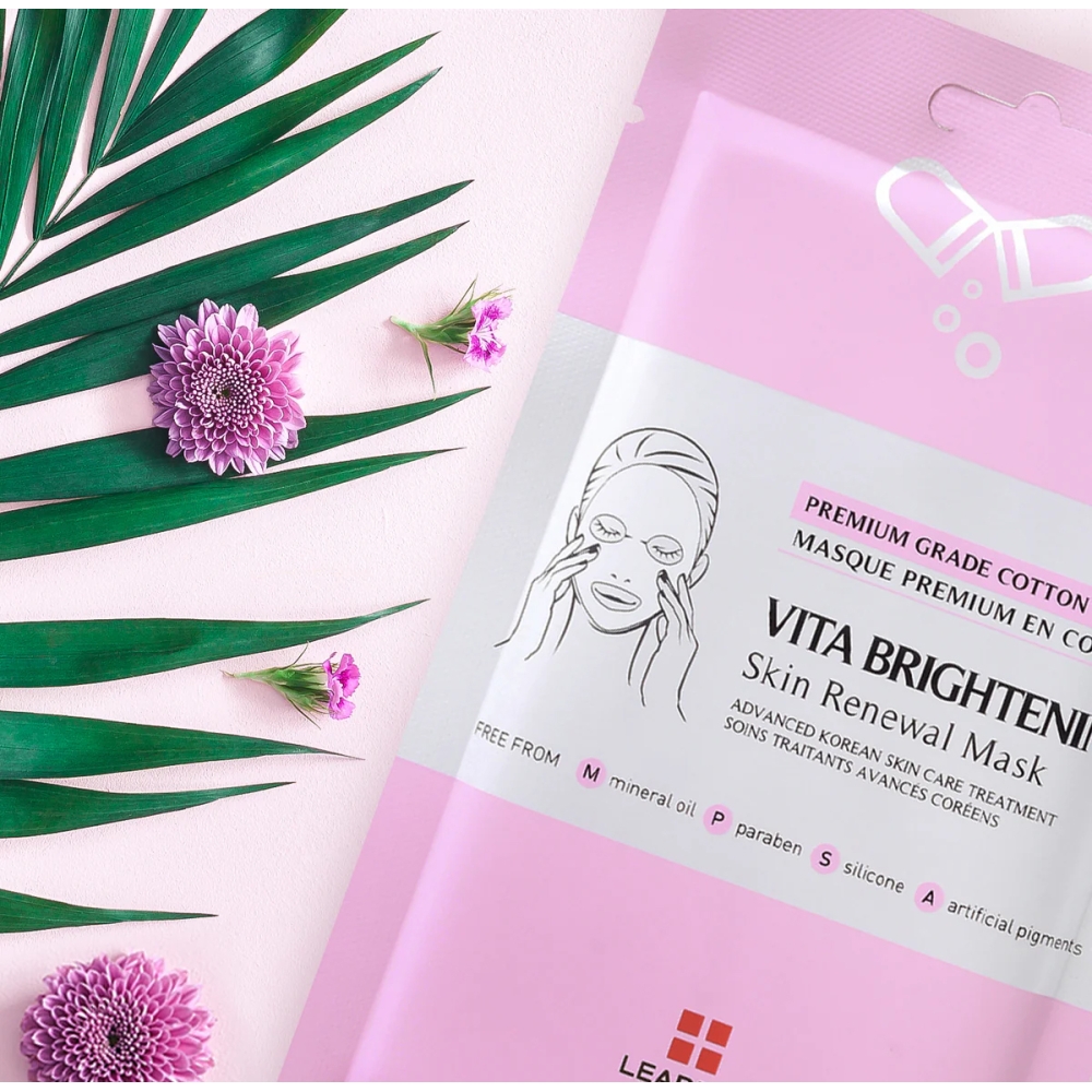 Leaders “Vita Brightening Skin Renewal Mask“ lakštinė veido kaukė su Vitaminu C. Lakštinės ir hidrogelio kaukės