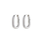 XL Chain Link Hoops Silver. Earrings