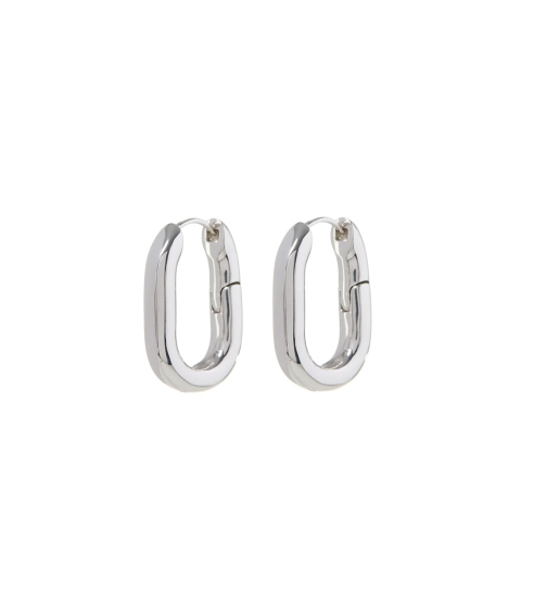 XL Chain Link Hoops Silver. Earrings