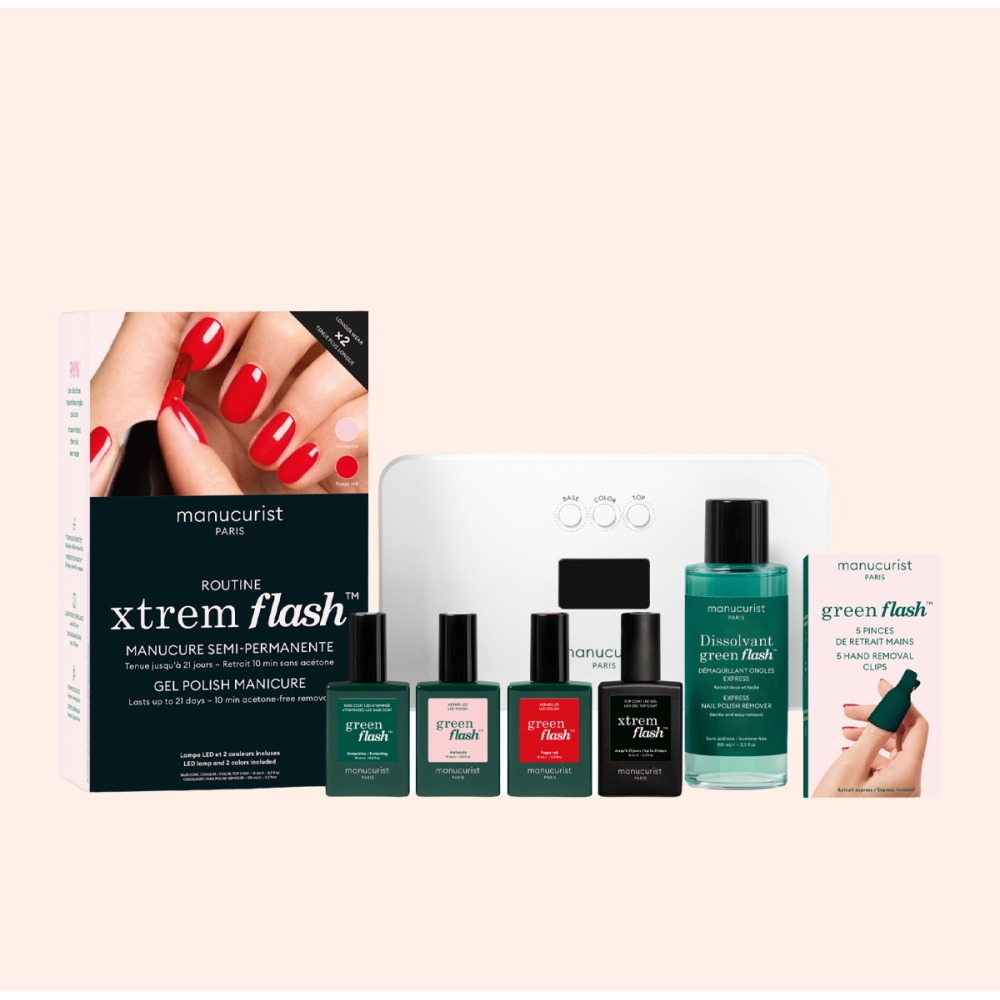 Manucurist Xtrem Flash™ Gel Polish Routine Kit 2 colors. Accesories and lamp
